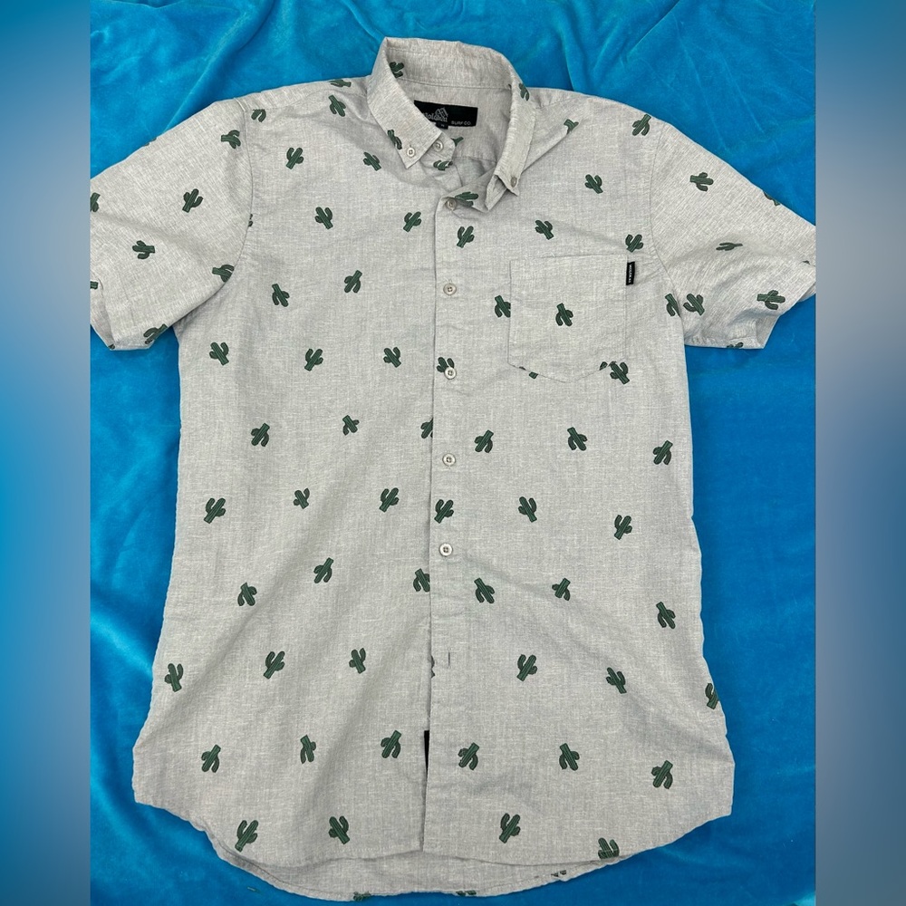 Molokai Surf Button Front Cactus Shirt sz S